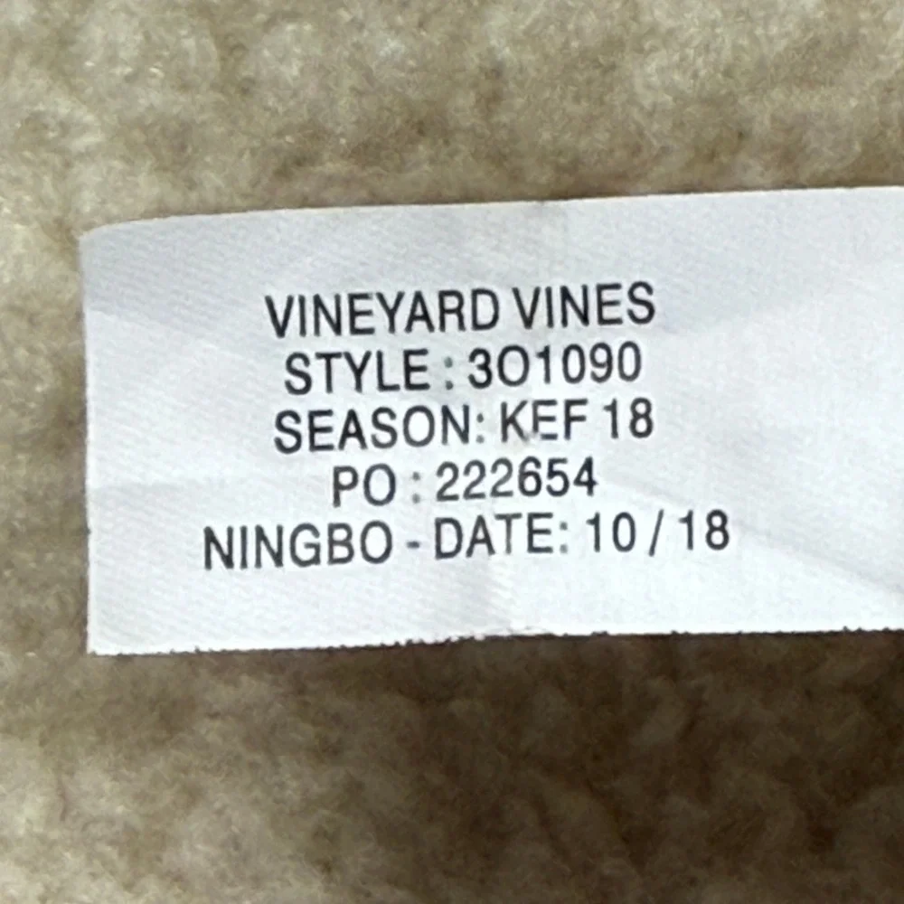 Vineyard‎ Vines Kids XL 18 Tan Fleece Quarter Zip Pullover Sweater Youth